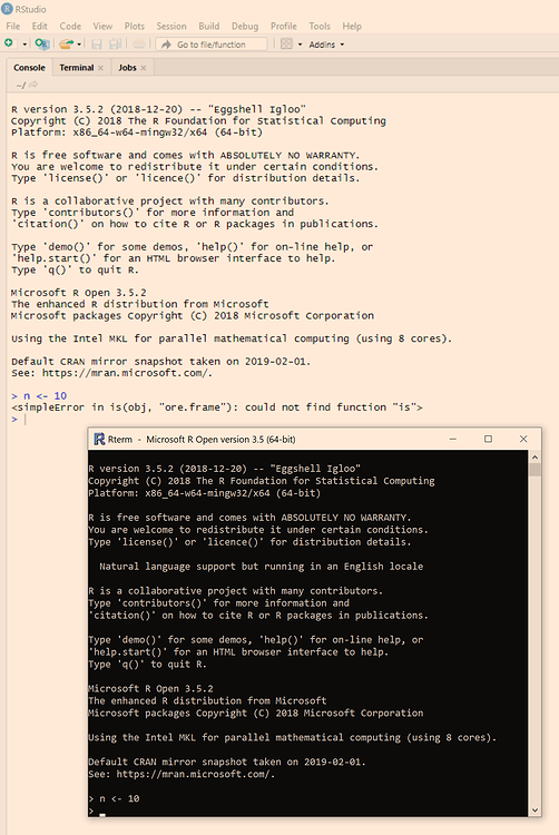 could not find function "is" error - several RStudio and R versions ...