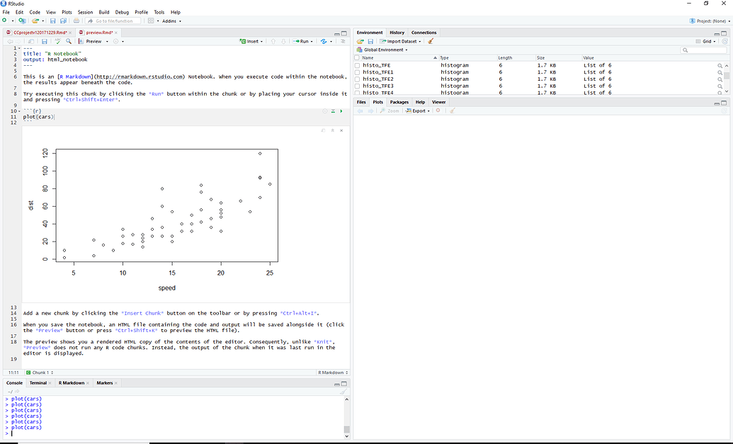 Plots not showing up in the 'plots' pane in RStudio - With R Markdown ...