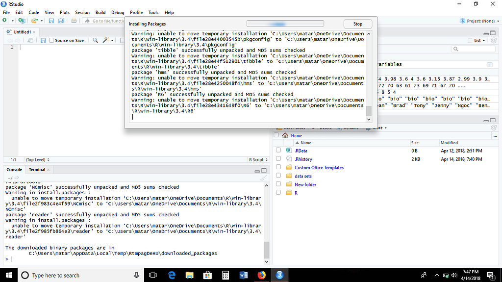 R packages won't install to enable CSV - General - Posit Community