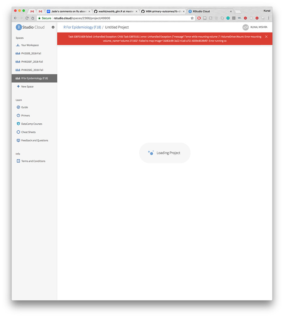 New RStudio Cloud Project Fails to Create - Posit Cloud - Posit Community