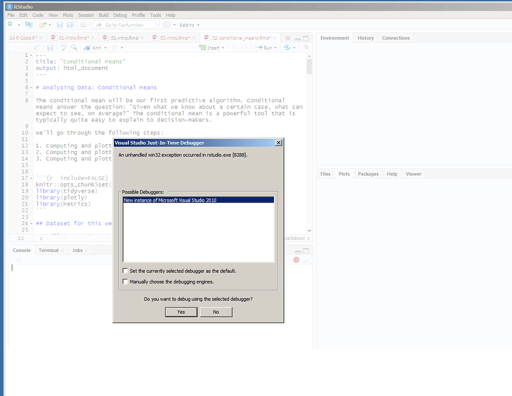 RStudio crashing upon opening on PC - RStudio IDE - Posit Community