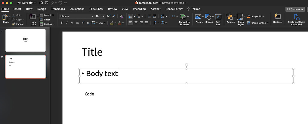 Changing code font size in template.pptx - Publishing Your Results ...