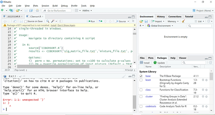 RStudio interface