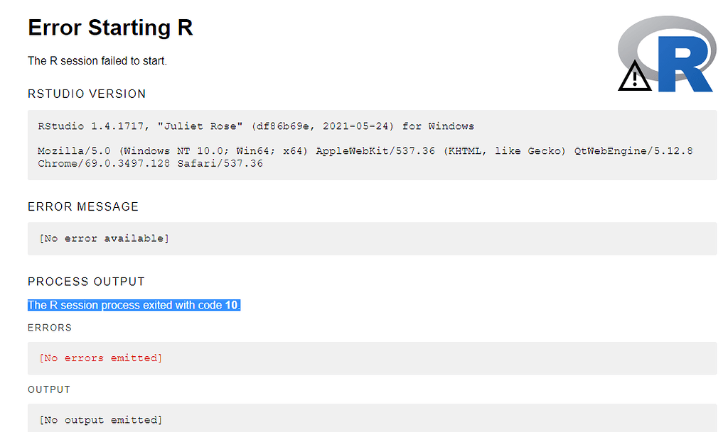 Unable to start R - RStudio IDE - Posit Community
