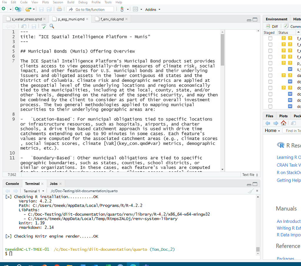 I m on win11 and running rstudio version 1 3 959 was on quarto 1 2 was