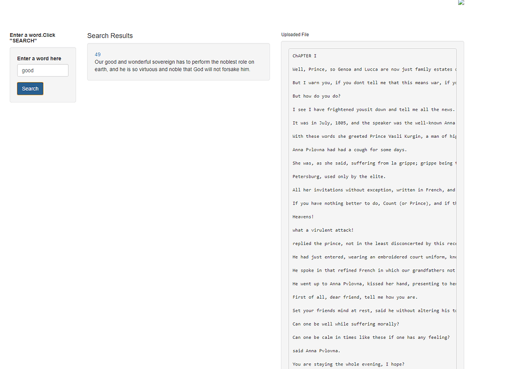 Is there a way to highlight text search output with 'includeHTML' and ...