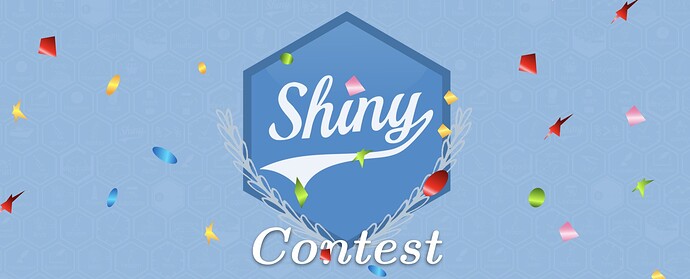 Shiny contest banner with confetti