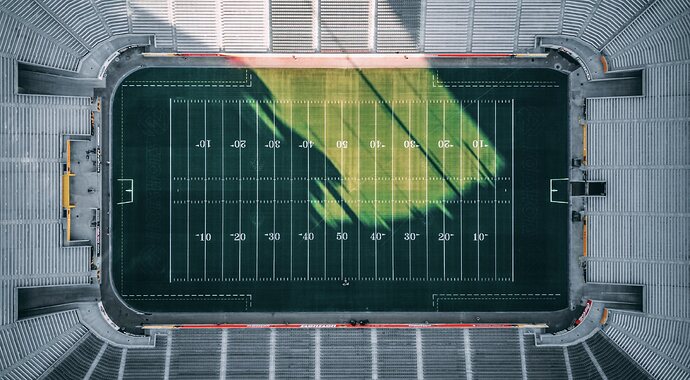 This American Football field kinda looks like a bar chart.
