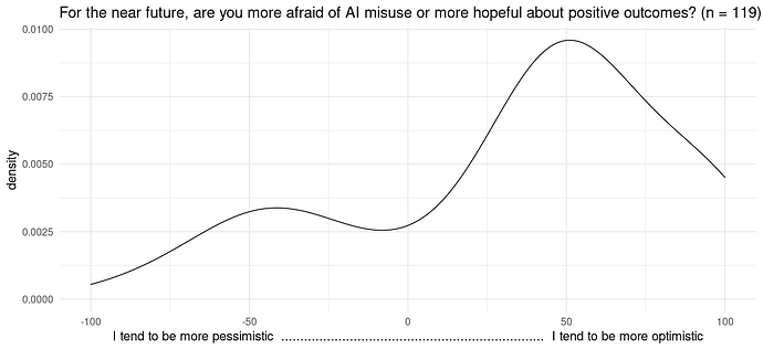 When you think of the near future, are you more afraid of AI misuse or more hopeful about positive outcomes?