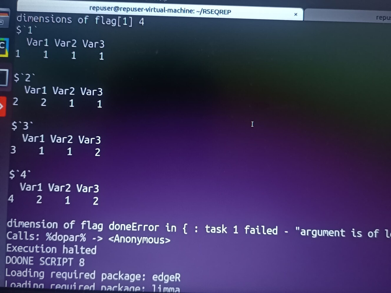 A foreach loop throws an error in running parallel tasks General