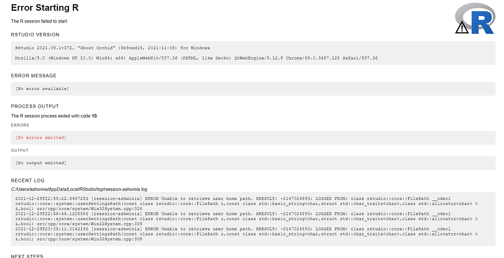 RStudio crashing when launched - RStudio IDE - Posit Community