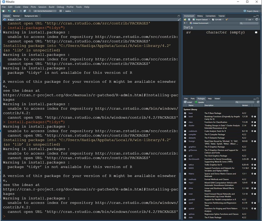 Package installation in R 4.2.2 - General - Posit Community