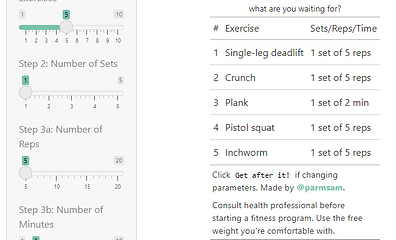 random workout plan generator - smaller
